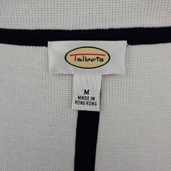 Talbots Knit Double Breast Ivory & Navy Blazer Stripe Cotton Midi Dress Set - Picture 2 of 12